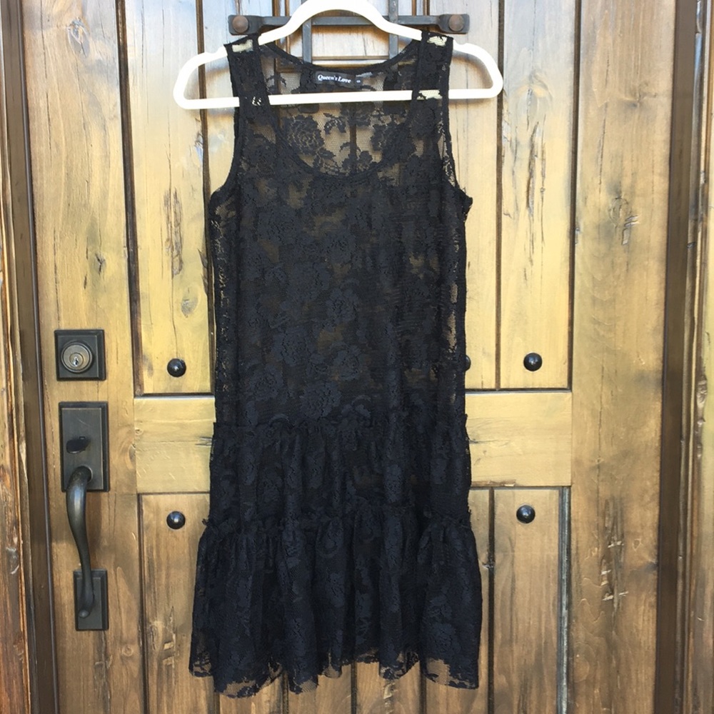 Queens Love Black Lace Dress S - Picture 5 of 7